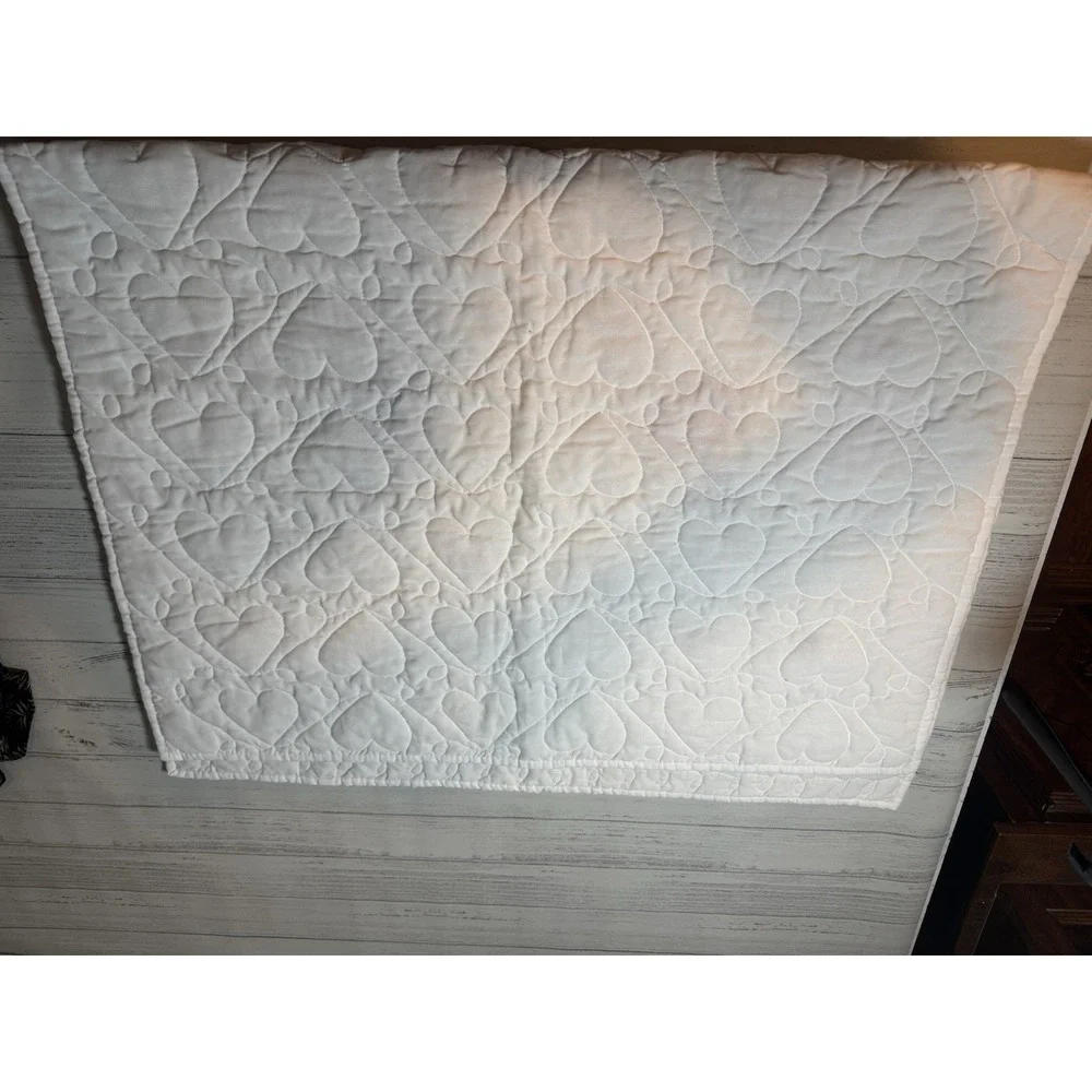 Embroidered Quilted‎ Crib Throw Bear On Rocking Horse Hand Stitched Not Complete